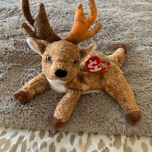 Ty Roxie Beanie Baby Plush with Brown and White Fur